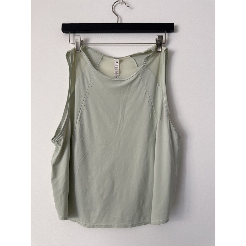 Lululemon Women’s Size 12 Light Green Sleeveless Running Tank Top Reflective